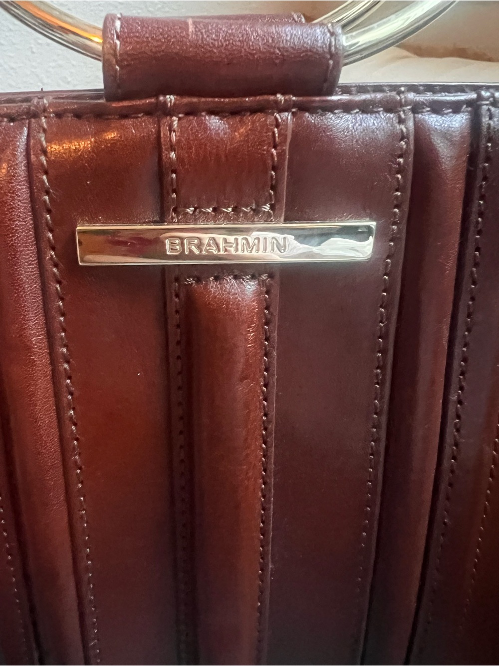 Brahmin Mod Bowie Lava Topsail Leather Ring Handle Satchel - Picture 8 of 8